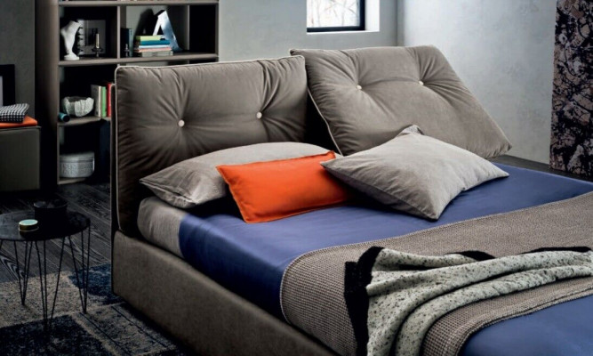 Manželská postel dřevo design 180x200 cm Nový luxusní lůžko ložnice textilní čalounictví