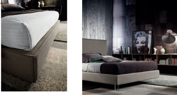 Luxus dvojlůžko hnědé barvy 200x200 ložnice kožená postel hotelový nábytek design