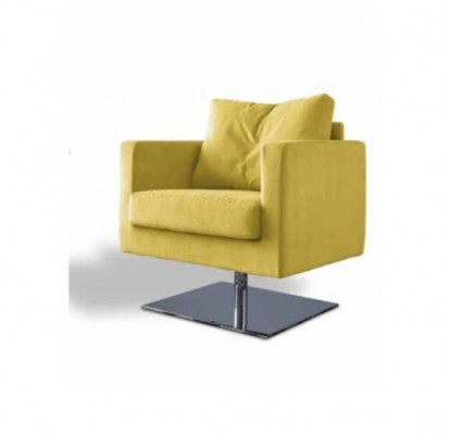 Křeslo židle polštář televizní textil žlutý luxusní látkový design relaxační klub lounge nový.