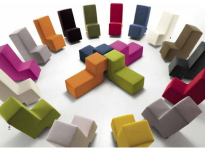 Hocker Ottoman Chaise Lounge sedací souprava Bouda obývací pokoj nábytek čalouněný Noha Itálie