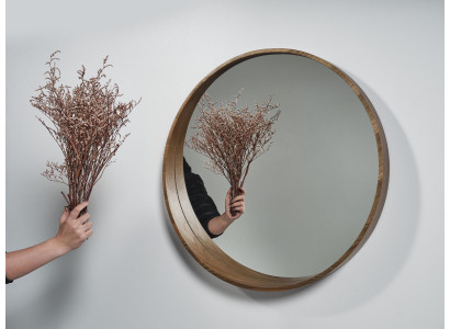 Zrcadlo Klasické dřevěné stěnové zrcadlo Design zrcadlo hnědé obývací pokoj Nový