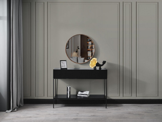 Zrcadlo Klasické dřevěné stěnové zrcadlo Design zrcadlo hnědé obývací pokoj Nový