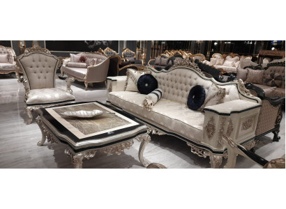 Luxus obývací pokoj sestava 3 + 1 s konferenčním stolem Sedací souprava Pohovka Couches