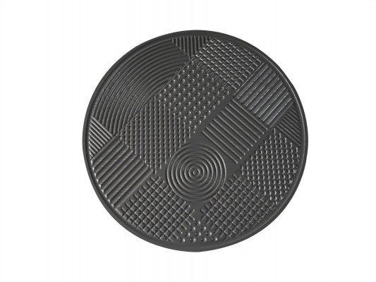 Originální černý kulatý konferenční stolek s vyřezávaným stolem