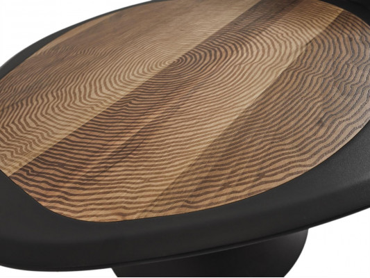 Návrhářský stůl černý kulatý nábytek do obývacího pokoje