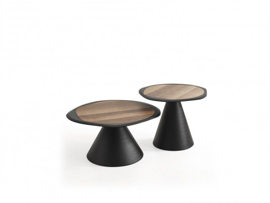 Návrhářský stůl černý kulatý nábytek do obývacího pokoje