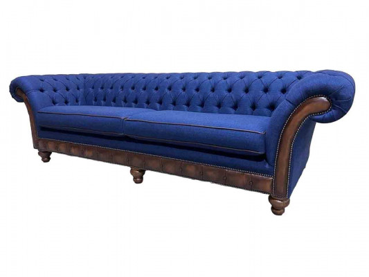 Moderní sedačka Chesterfield 4 místná luxusní pohovka potahovaná látkou Nová