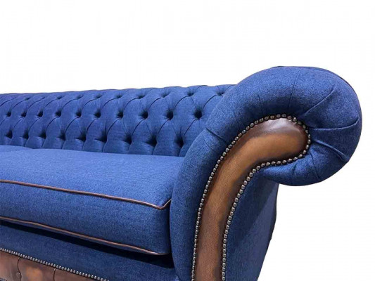 Moderní sedačka Chesterfield 4 místná luxusní pohovka potahovaná látkou Nová