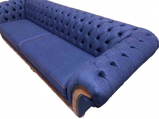 Moderní sedačka Chesterfield 4 místná luxusní pohovka potahovaná látkou Nová