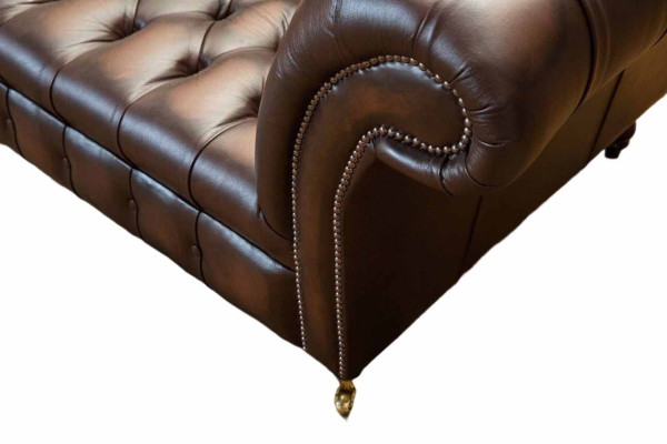 Ledersofa Sofa 4 Sitzer Couch Luxus Klassische Leder Chesterfield Sofas