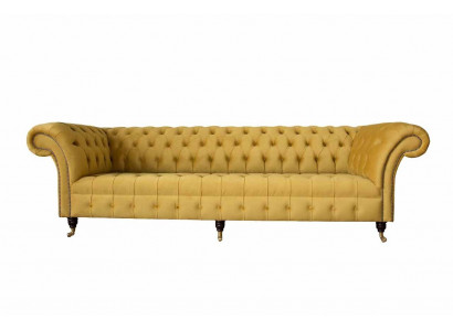 Chesterfield textilní čalouněná luxusní sedačka designová pohovka 4místná nová.