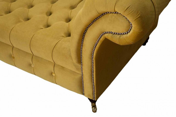 Chesterfield textilní čalouněná luxusní sedačka designová pohovka 4místná nová.