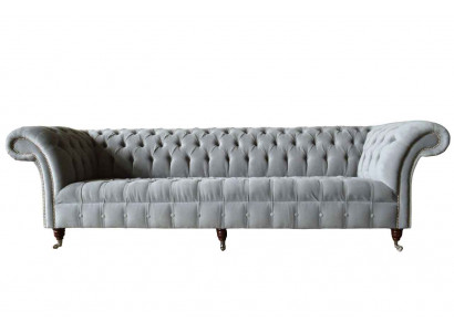 Chesterfield Design Sedačka 4místná Pohovka Polstrovaná Luxusní Textilní Sedací Souprava