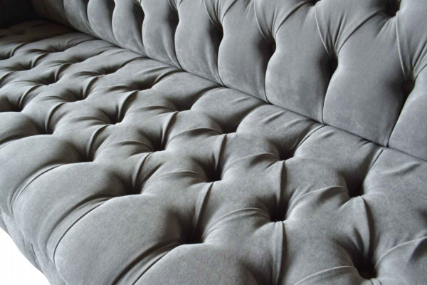 Chesterfield Design Sedačka 4místná Pohovka Polstrovaná Luxusní Textilní Sedací Souprava
