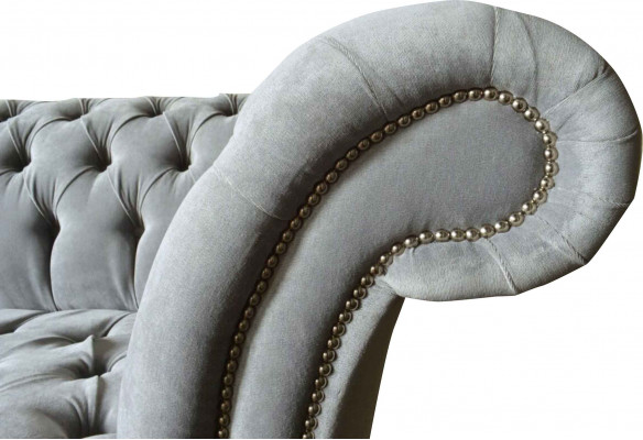 Chesterfield Design Sedačka 4místná Pohovka Polstrovaná Luxusní Textilní Sedací Souprava