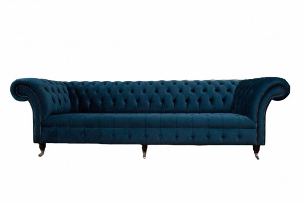 Návrhový gauč Chesterfield Polster Modern Textilní látka 4místný spací.