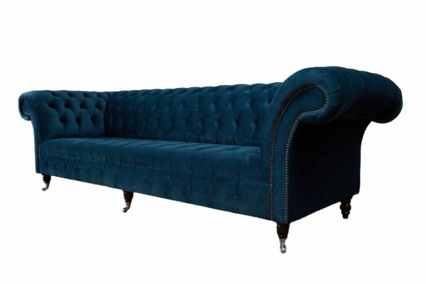 Návrhový gauč Chesterfield Polster Modern Textilní látka 4místný spací.