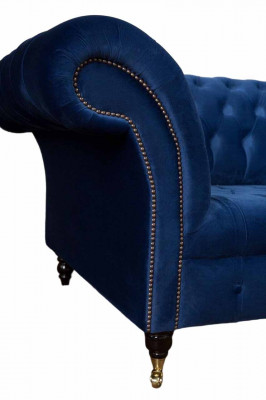 Chesterfield Velká Pohovka Pohovka Textil Samt Polstrování Pohovky 4 Místná Pohovka