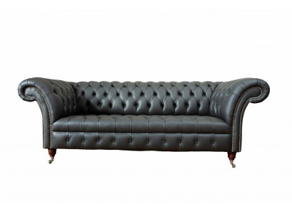 Chesterfield Design Luxusní čalouněná pohovka kůže nová sedačka nová.