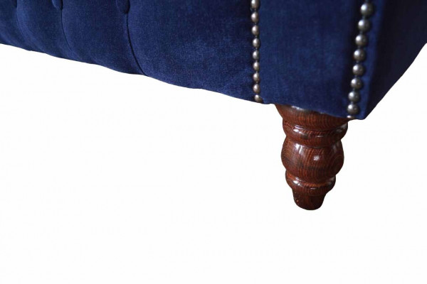 Chesterfield Design Luxus Polster Sofa Couch 3 Sitz Blau Textil Neu  Chesterfield design luxus polštářová pohovka gauč 3 sedadlo modrá textilie nový