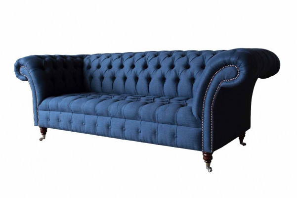 Třísedák Luxus Chesterfield 3-Sitzer Couches modré pohovky Nové gauče