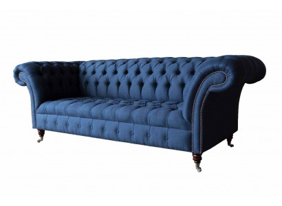 Třísedák Luxus Chesterfield 3-Sitzer Couches modré pohovky Nové gauče