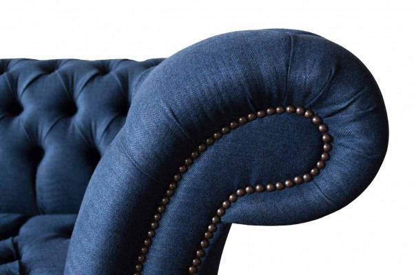 Třísedák Luxus Chesterfield 3-Sitzer Couches modré pohovky Nové gauče
