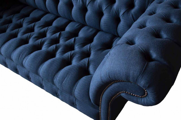 Třísedák Luxus Chesterfield 3-Sitzer Couches modré pohovky Nové gauče