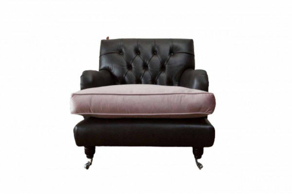 Křeslo Design Pohovka Relax Lounge Hnědá Potah Luxus Chesterfield Nový
