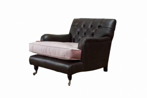 Křeslo Design Pohovka Relax Lounge Hnědá Potah Luxus Chesterfield Nový