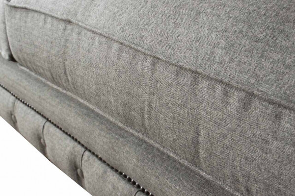 Anglická pohovka Chesterfield Sofa Couch kancelářský nábytek třísedadlová sametová 230 cm hnědá