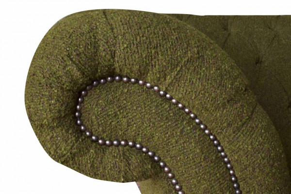 Anglická pohovka Chesterfield Sofa Couch kancelářský nábytek třísedadlový samet 230cm zelená.