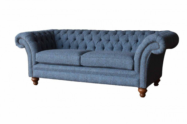 Anglická pohovka Chesterfield Sofa Couch Office Furniture Three-Seat Velvet 230cm Sofas