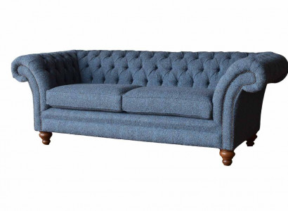 Anglická pohovka Chesterfield Sofa Couch Office Furniture Three-Seat Velvet 230cm Sofas