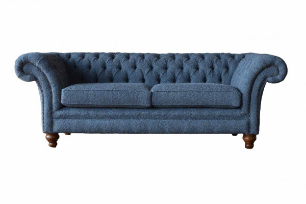 Anglická pohovka Chesterfield Sofa Couch Office Furniture Three-Seat Velvet 230cm Sofas