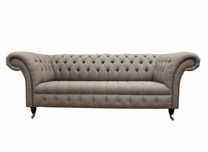 Beige Chesterfield anglický klasický styl pohovka sedačka 3 sedadla potah 230cm