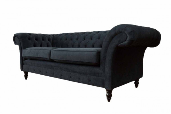 Chesterfield růžová nová třímístná látková designová pohovka s polstrováním, nová.