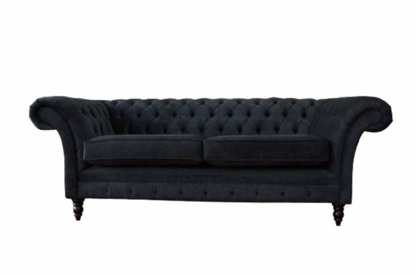 Chesterfield růžová nová třímístná látková designová pohovka s polstrováním, nová.
