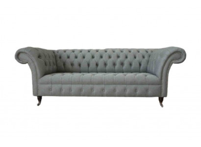 Sofa 3 Sitzer Pohovka látková modem luxusní šedá Chesterfield třímístná nová