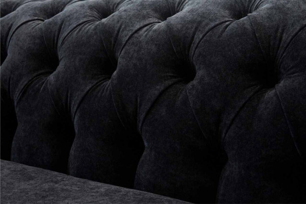 Třísedáková pohovka čalouněná černým nábytkem 3místná sedací souprava Pokoj nábytek design