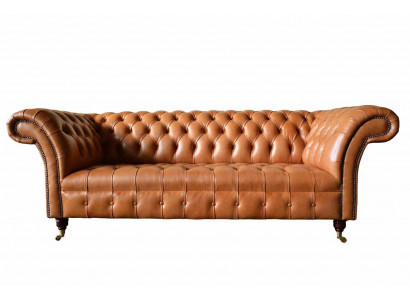 Pohovka 3místná sedací souprava Moderní Chesterfield pohovky Pohovky Potahy Hnědá Nový