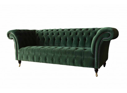 Design pohovka 3místná pohovka chesterfield obývací pokoj textilní sedačka
