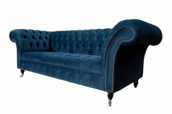 Chesterfield Sofa 3 místný potahové sedačky Luxus látkového designu