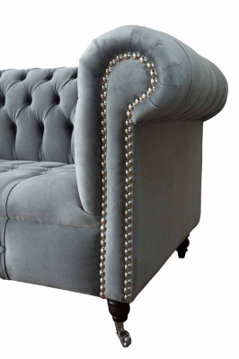 Chesterfield 3-místná designová pohovka Potahové pohovky Pohovky Tkaniny Třísedák.
