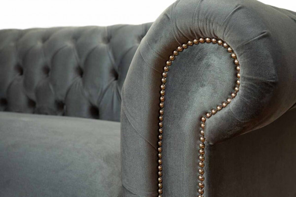 Chesterfield Textilová pohovka 3místná Luxus Design Lounge