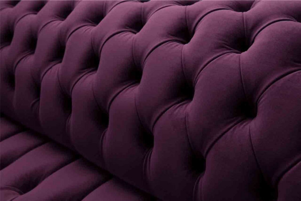 Fialová pohovka Chesterfield 3 místná Chesterfield designérská pohovka textilní látková