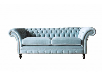 Chesterfield 3-místná vysoce polstrovaná pohovka textilie moderního stylu nová