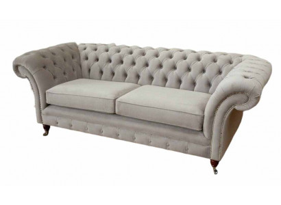 Chesterfield 3 míst Relax Lounge Sofa Textil Polster Couch Stoff Couchen