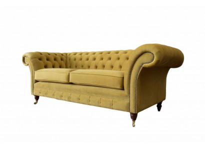 Chesterfield Sofa 3 Sitz Design Pohovka Třísedák Luxus Nábytek Styl Textilní