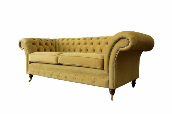 Chesterfield Sofa 3 Sitz Design Pohovka Třísedák Luxus Nábytek Styl Textilní